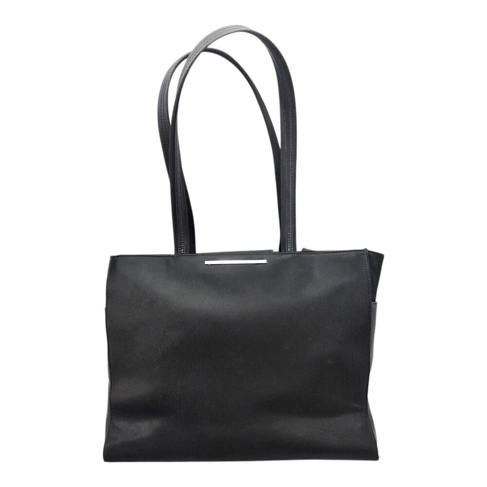 Nine West Tote Bag Womens Black Top Handle Zipper Handbag Minimalist Outdoor